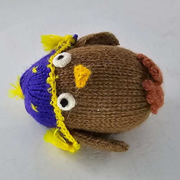 Handmade Melange Collection Alpaca Wool Knit Owl Plush Toy Peru 3.5" - Picture 5 of 8